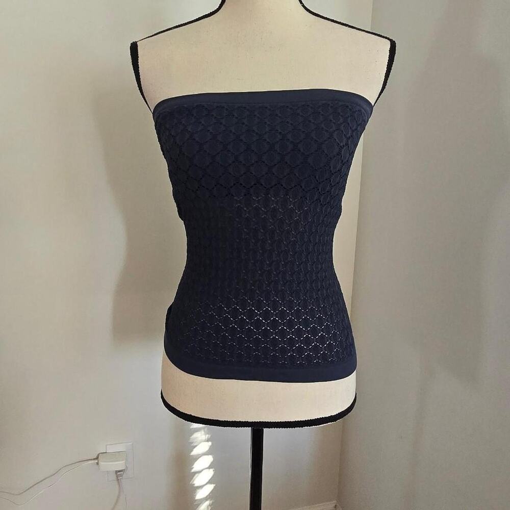 Free People Intimately navy blue tube top with diamond quilting M/L